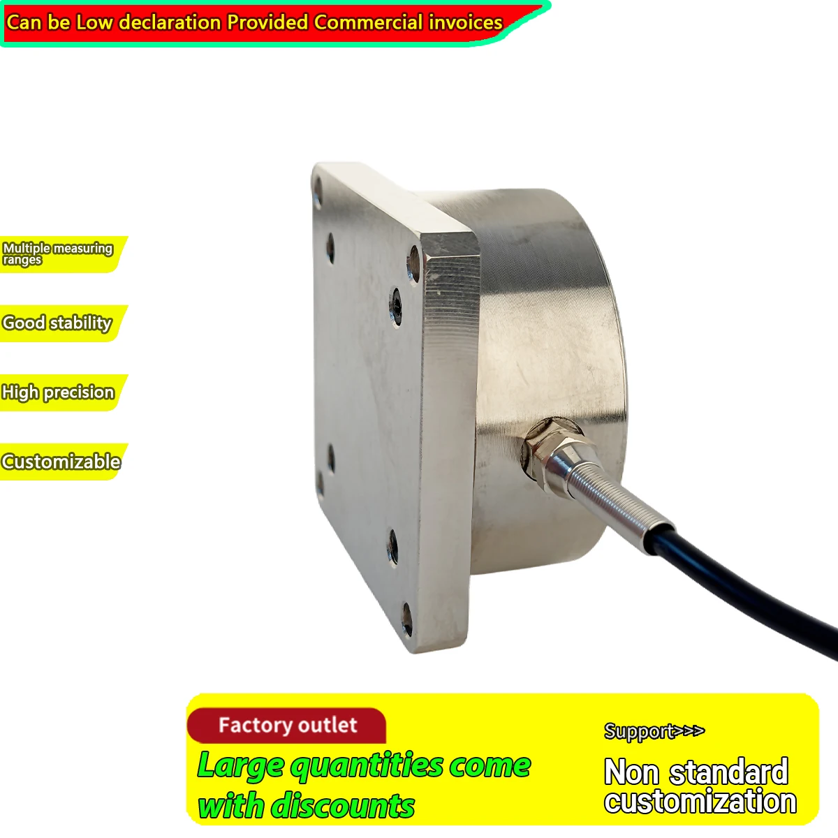 Industrial Weighing Sensor 0.2t to 50t Capacity Loadcell Alloy Steel High Accuracy 0.1% for Material Testing Machine Sensor