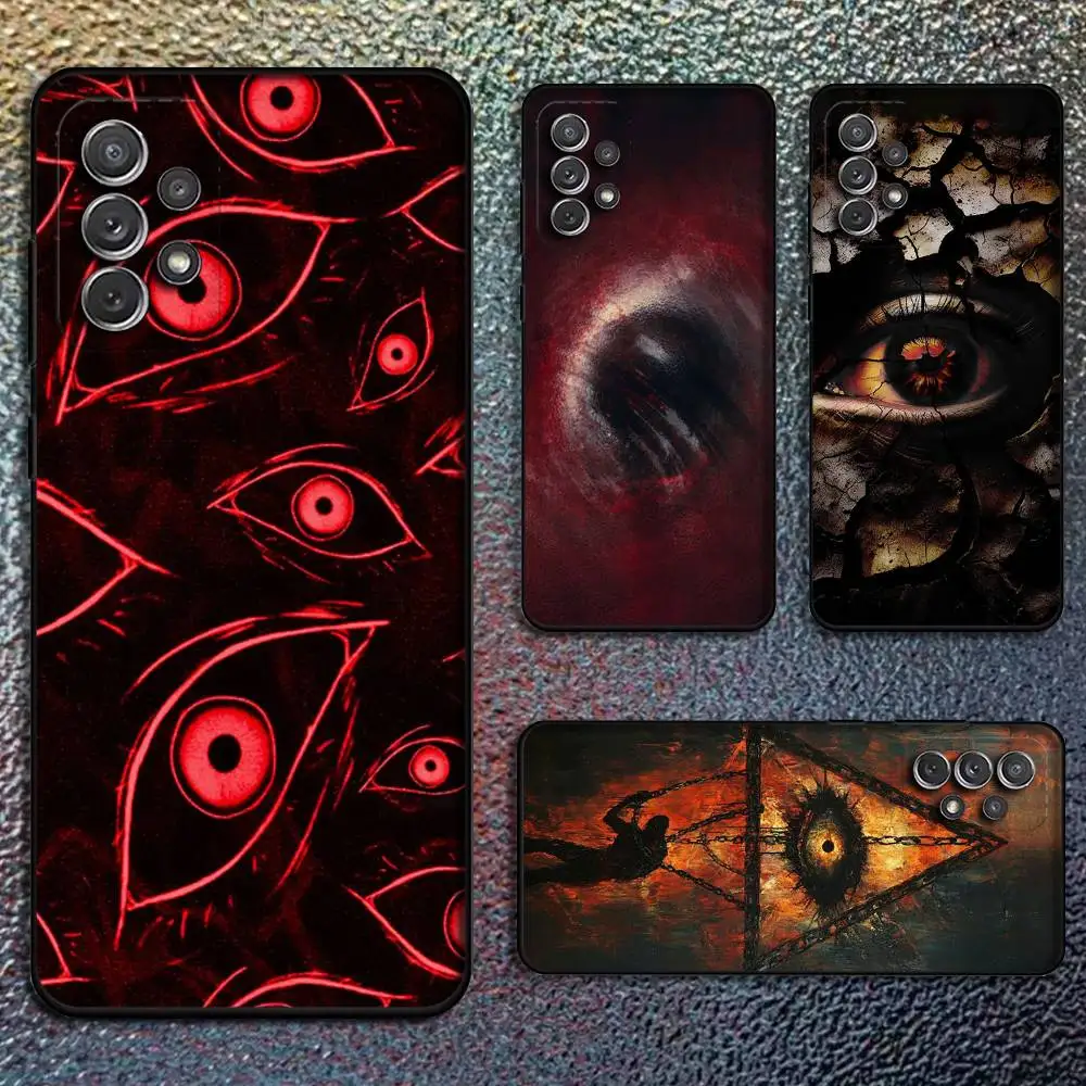 

Spooky Scary Red Eye Phone Case For Samsung S25,S24,S21,S22,S23,S30,Ultra,S20,Plus,Fe,Lite,Note,10,9,5G Black Cover