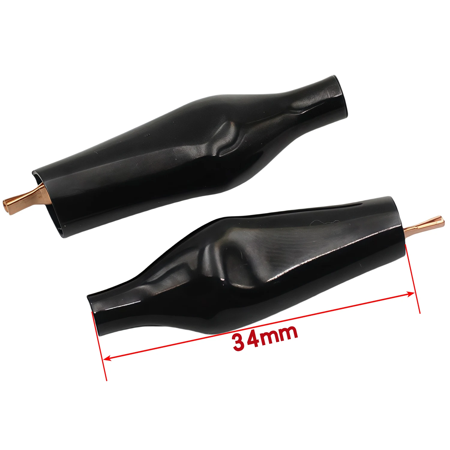 6pcs 5A Pure Copper Alligator Clip 28mm Flat-mouthed Small Copper Clip Without Toothed Small Copper Clip Sheath Clip Red Black