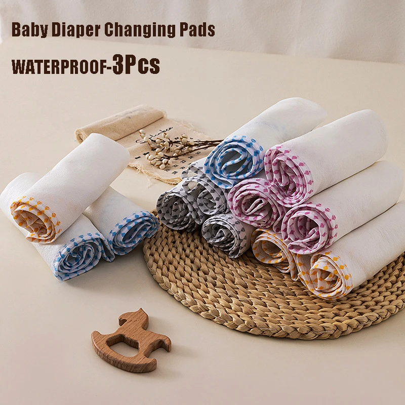 

Водонепроницаемый детский пеленальный коврик, 3 шт., впитывающий портативный коврик для пеленания, легкий легко чистящийся хлопковый компактный коврик
