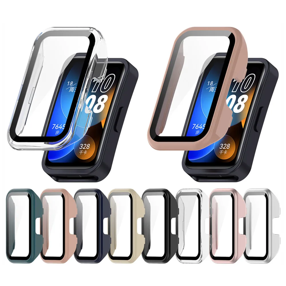 화웨이 밴드 용 케이스 커버 및 화면 보호기 10 9 8 10NFC 9NFC 8NFC 고품질 PC 슬림 스마트 시계 보호용 스마트 시계 A