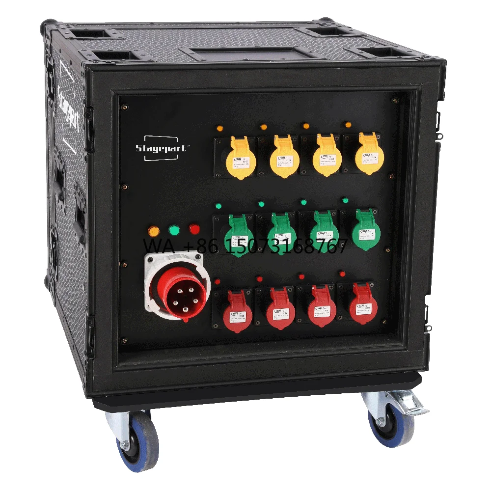 

12-канальная портативная 3-фазная стойка для электропитания CEE с распределением питания