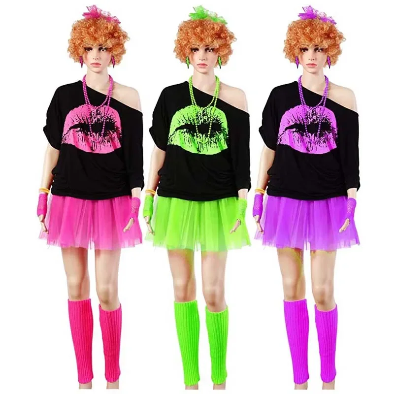 Women Cosplay 1980s Theme Retro Party 80S Party Costume Halloween Costume Disfraz Mujer Sexy Costume Women Anime Clothes