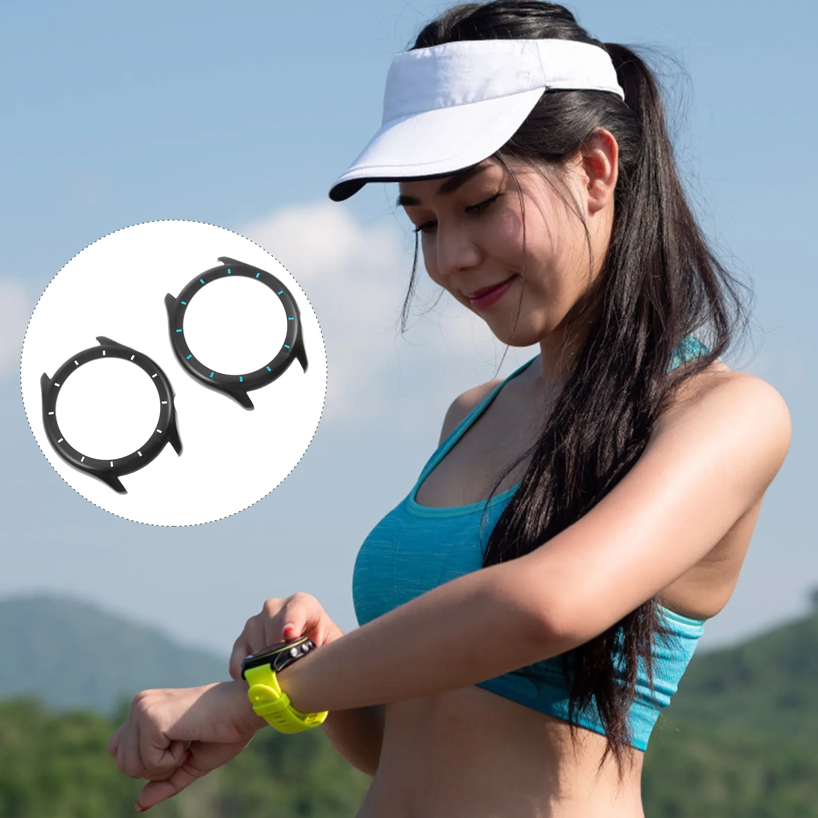 

2Pcs Dual Color Pc Watch Shells Anti-Scratch Protective Case Simple Design Lightweight Accessory Anti-Scratch Watch Shell