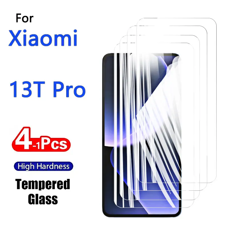 1–4 Stück Displayschutzfolien für Xiaomi 13T Pro, gehärtetes Glas, HD-Kristall, hohes Aluminium, kratzfest, 6,67 Zoll, Fingerabdruck