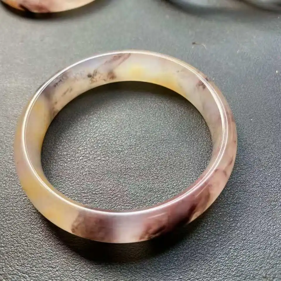 High Quality Natural Gold Silk Jade Bracelet Handcarved Ladies Real Jewelry