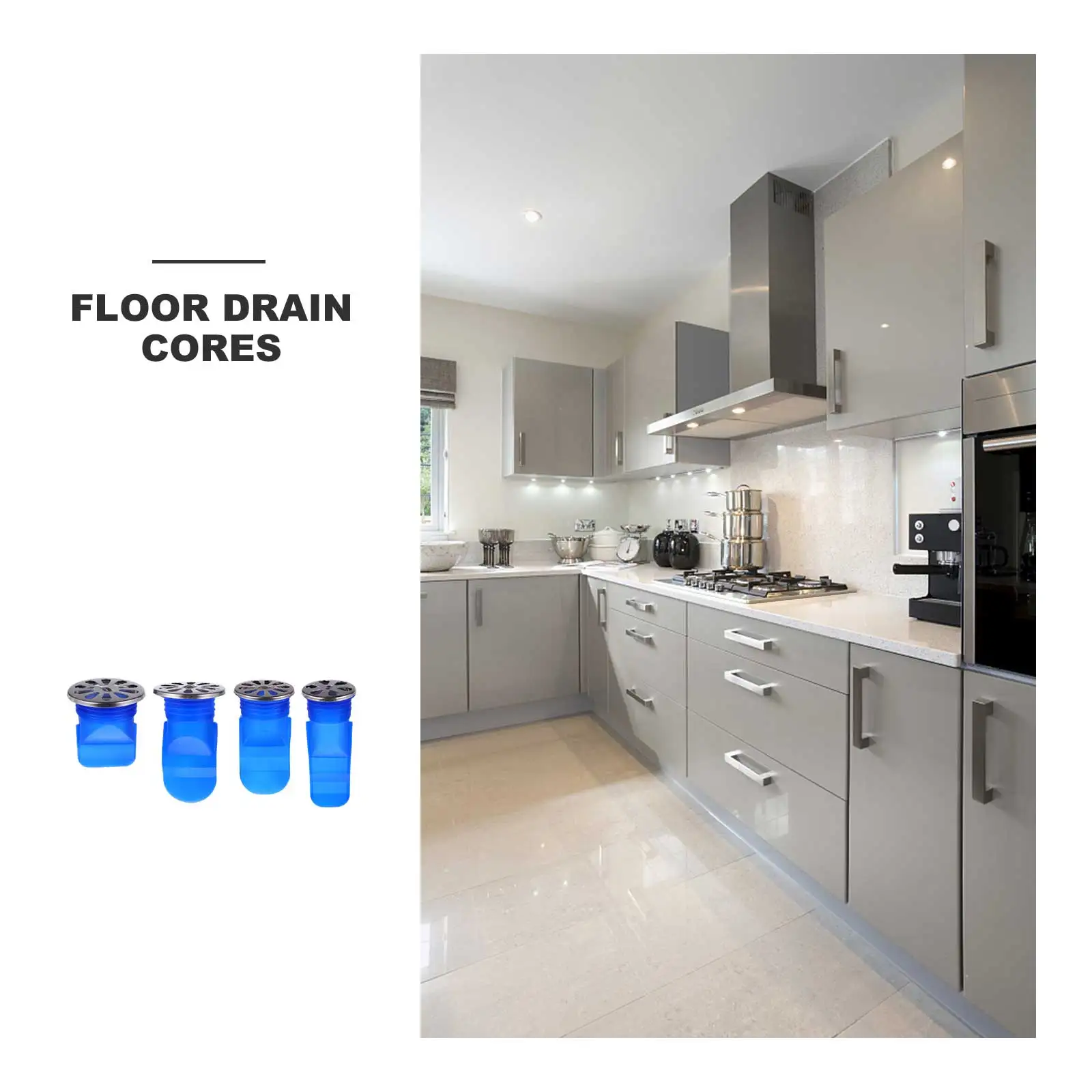 

4Pcs Insect-Proof Floor Drain Seal Core Silicone Odor Leak Blocker for Bathroom Kitchen Shower Drainage Cover Strainer