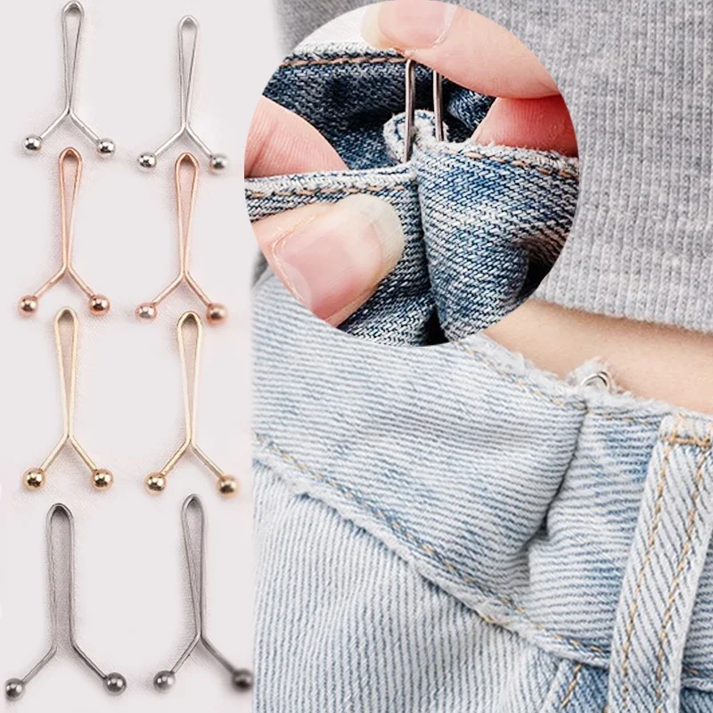 

1pc Tighten Waist Buckle U-shaped Adjustable Snap Button Jeans Buttons No Trace Detachable Pants Clips Clothing Accessories Tool
