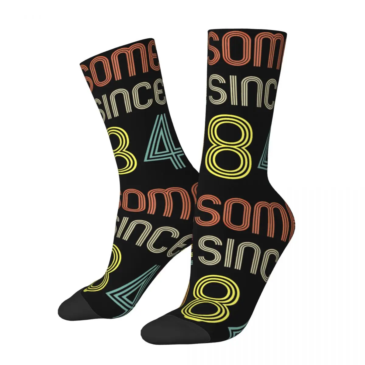 Cool Awesome Since 1984 40th Birthday Gift Theme Print Crew Socks Product All Season Cute Crew Socks Sweat Absorbing