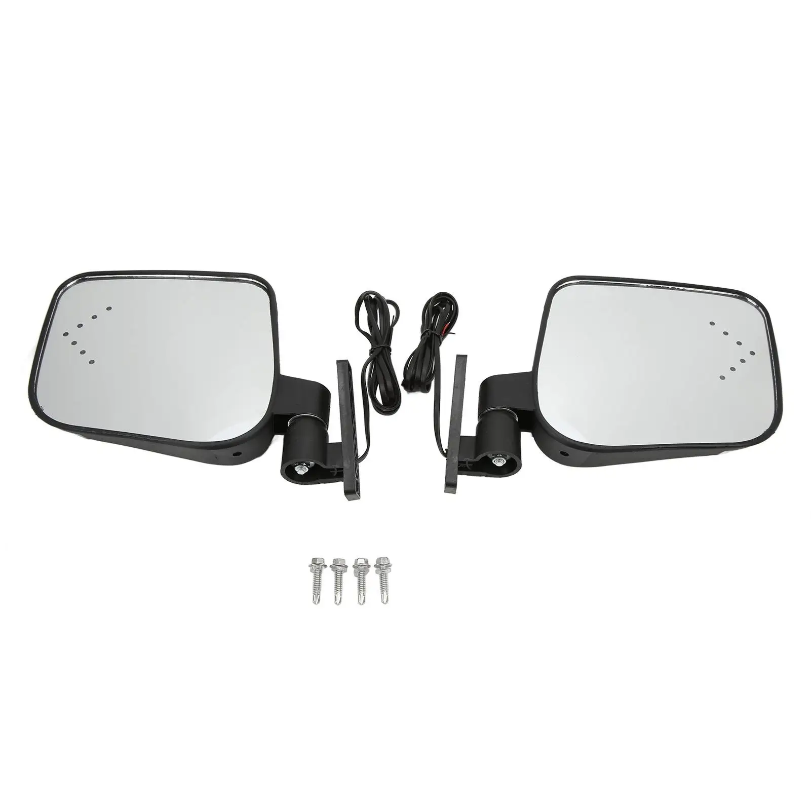 

LED Side Mirror Pair 12V Rearview Mirror with Turn Signal Light 180° Adjustable Joint for modification Replacement for