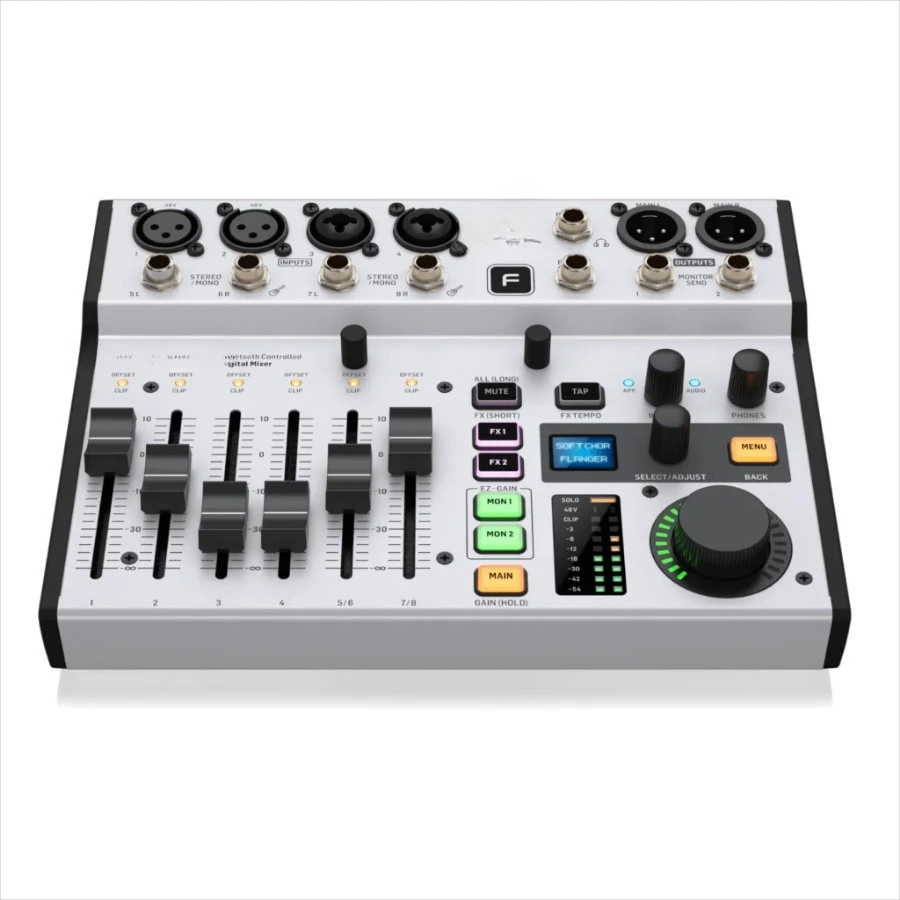 8 Professional Digital Mixer Ultra-low Noise, High Headroom Digital Mixer with Wireless Remote Control