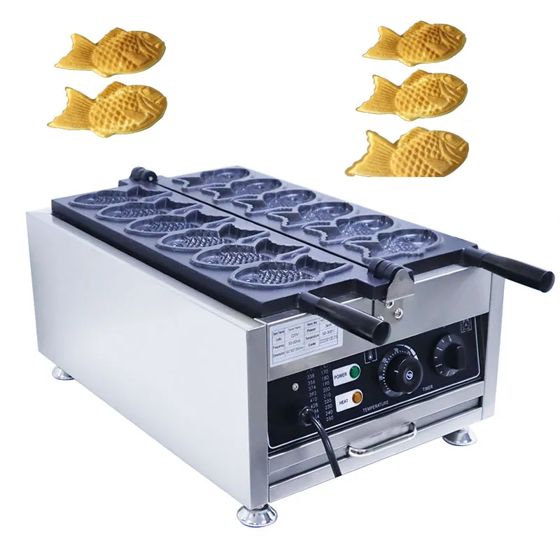 Commercial Household Electric Snack Taiyaki Machine Rotary Fish Waffle Maker With Factory