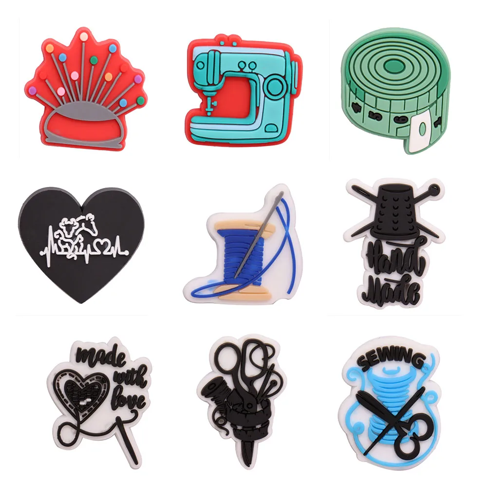 Neue Ankunft 1-9 Stücke Nähmaschine Wohnkultur Werkzeug PVC Schuhe Charms Schnalle Erwachsene Clog Designer Dekoration DIY Bands – Detail 1