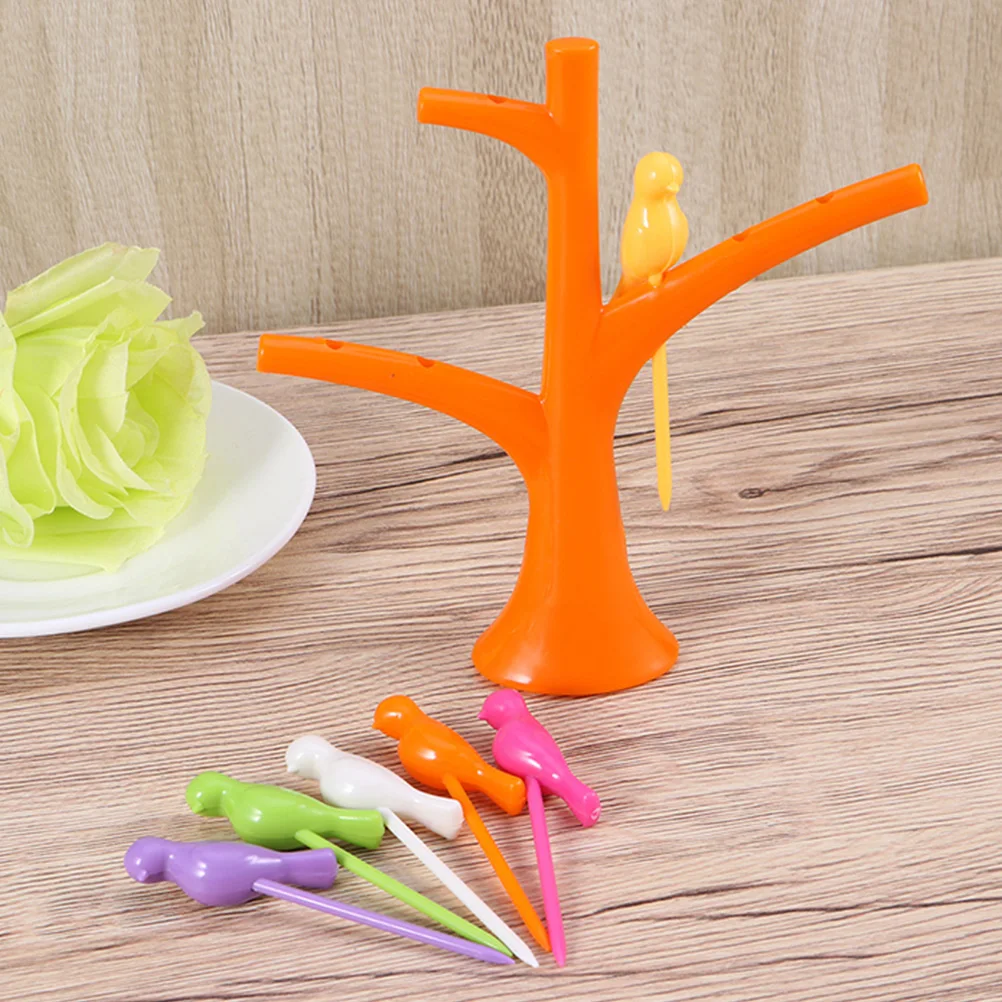 

3 Sets Fruit Fork Treetop Stand Picks Skewer Sticks Toothpicks Appetizer Birds Plastic Serving Food