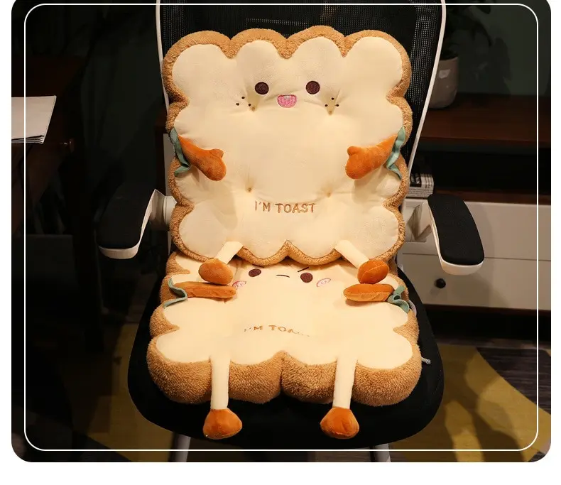 1pc Simulation Bread Toast Cushion Stuffed Memory Foam Pillow Sofa Chair Decor Seat Cushion Cute Student Chair Pad