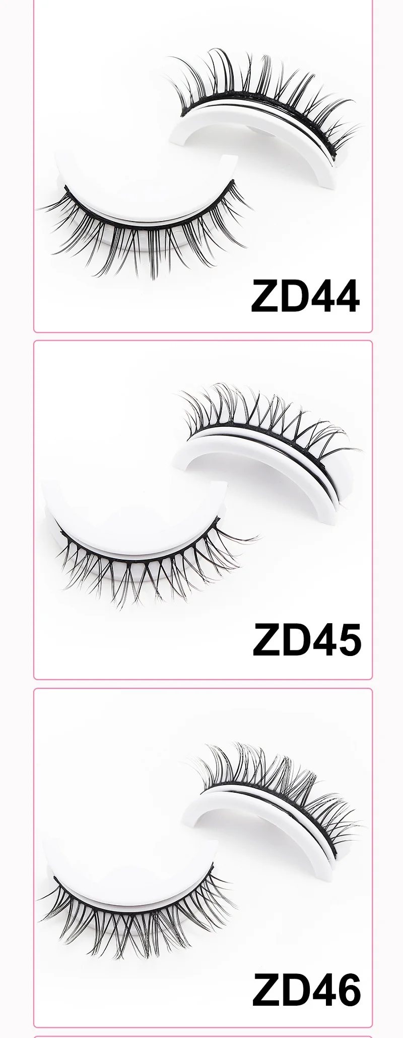 1 Paar Make-up selbstklebende falsche Wimpern aus künstlichem Nerz, keine Rückstände auf der Haut, 3D-falsche Wimpern, wiederverwendbar, natürliche lange Wimpern – Detail 19