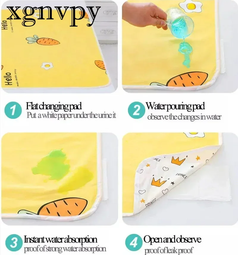 Xgnvpy-Couche-culotte en Polymère Proxy pour Bébé, Drap de Lit pour Nouveau-né, Imperméable, Portable, Jeu de Sol