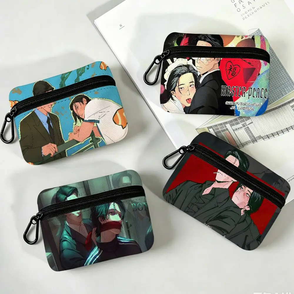 M-Master P-Peace Oxford Cloth Zipper Wallet Multifunctional Hanging Coin Bag For Credit Cards Keys Coins Earbuds