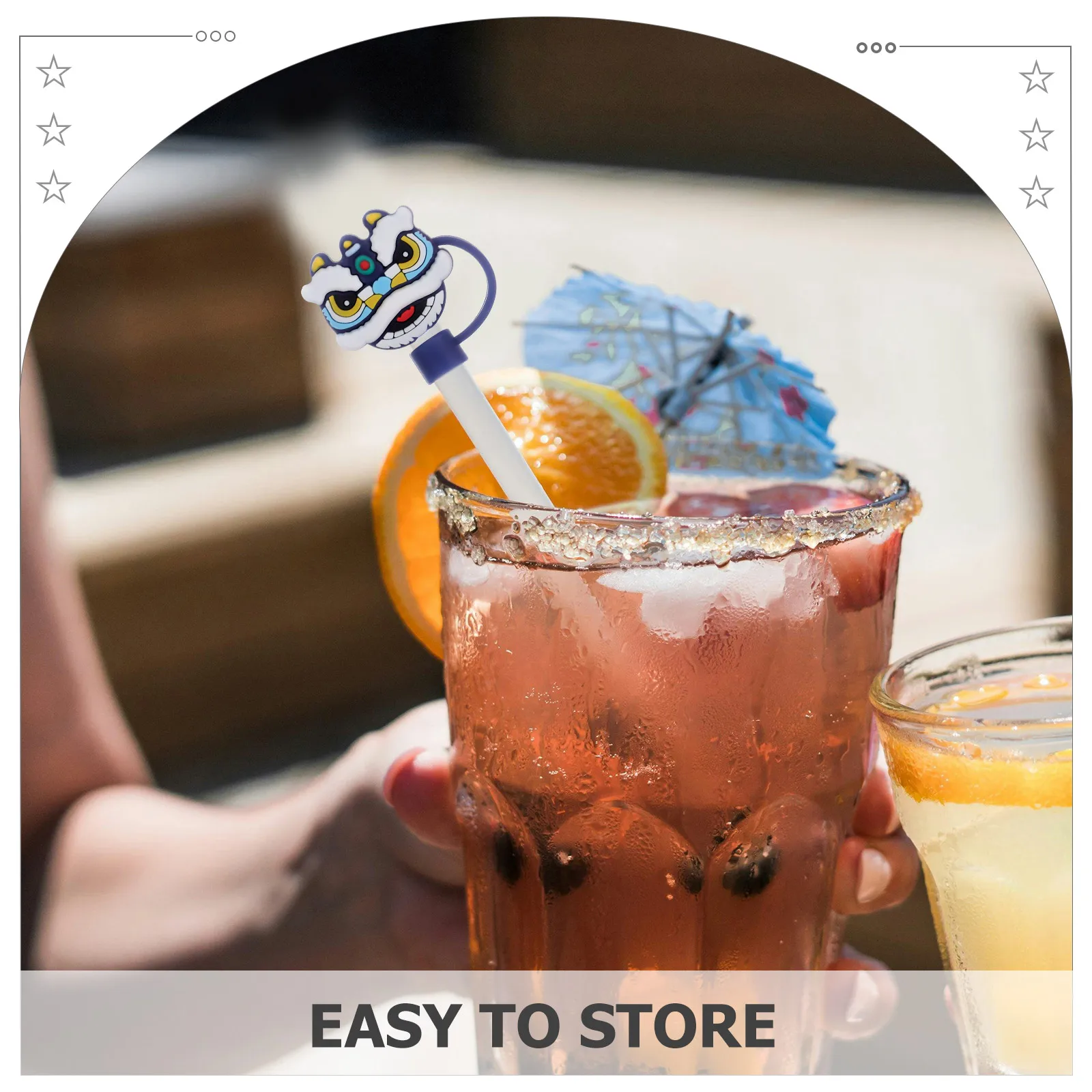 

4Pcs Drinking Straw Cover Splashing Proof Airtight Seal Suitable for Outdoor Activities and Daily Use Straw Cover