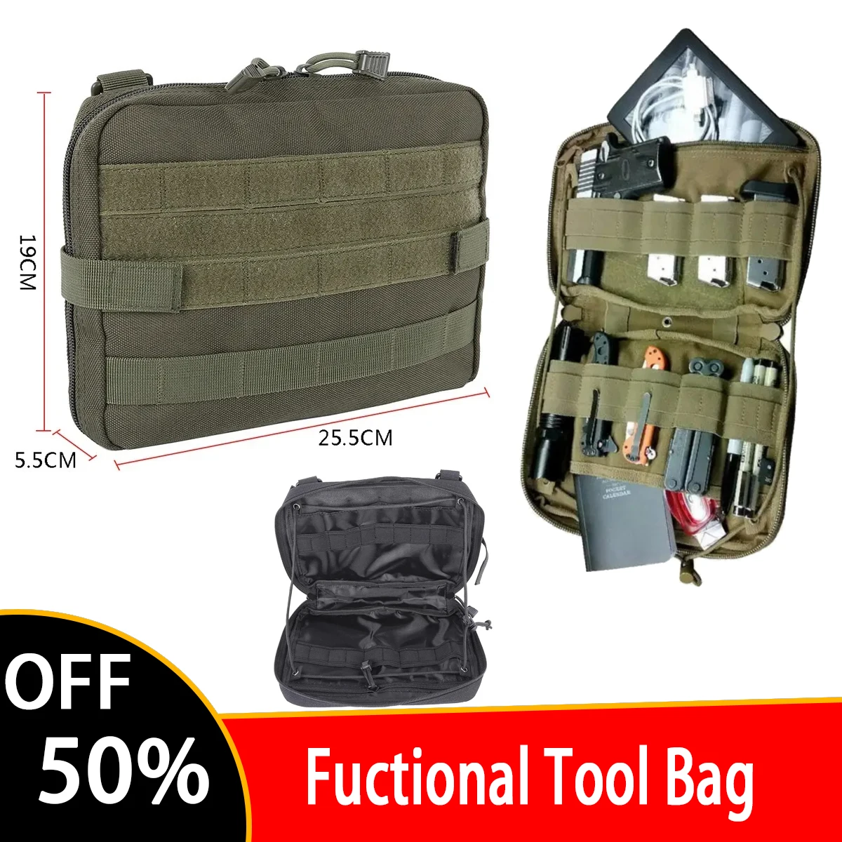 Tactical Waist Bag Camping EDC Tool Pouch Outdoor Travel Fuctional Tool Bag Gym Travel Collection Tool Bags Nylon Hunting Pocket