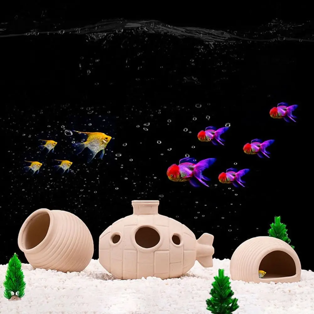 Ceramic Aquarium Shrimp Hideaway Decorative Multifunctional Fish Hiding Shelter Creativity Multi-style Breeding House Cave - view 2