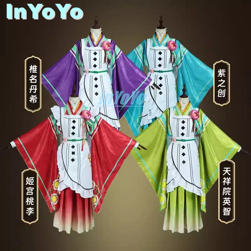 InYoYo Ensemble Stars Himemiya Tori/Tenshouin Eichi/Shiina Niki/Shino Hajime Cosplay Costume Kimono Apron Uniform Party Outfit