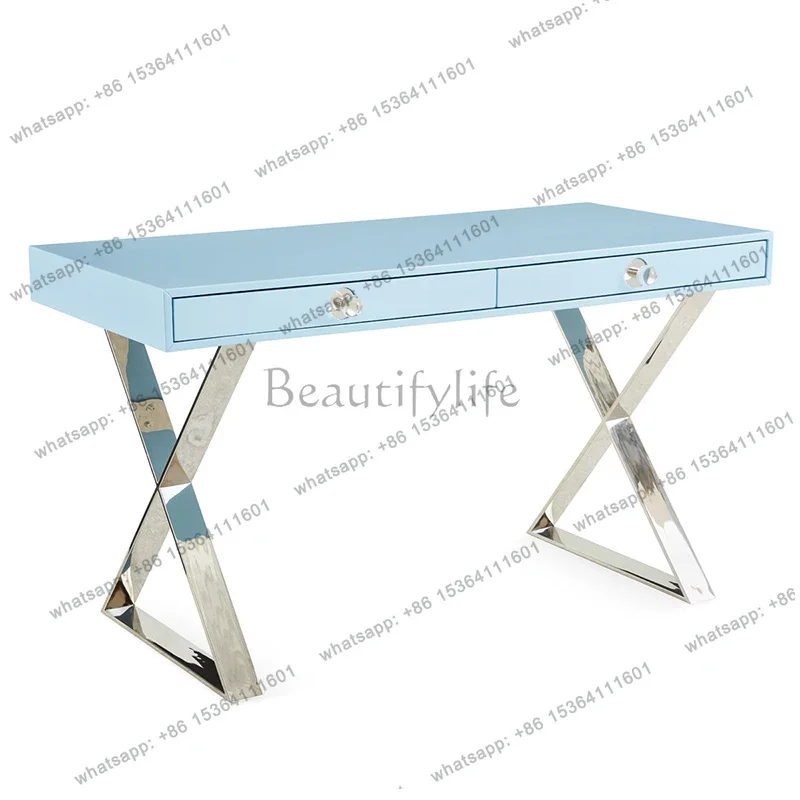 

D25Light luxury simple paint desk office writing desk Nordic table