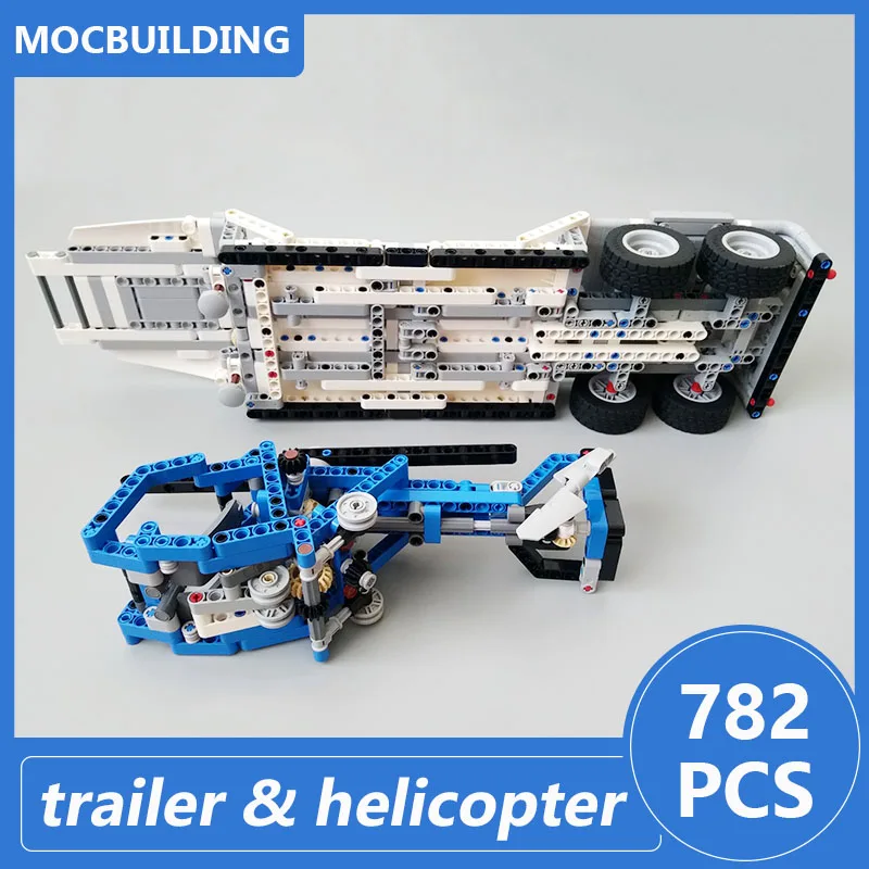 Trailer with Helicopter 42128 Alternative Model Moc Building Blocks Diy Assemble Bricks Educational Collection Toys Gifts 782PCS