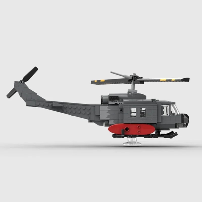 Moc อาคารอิฐทหารรุ่น Bell UH-1 Iroquois Fighter เทคโนโลยี Modular Blocks ของขวัญของเล่นเด็ก DIY ชุดประกอบ