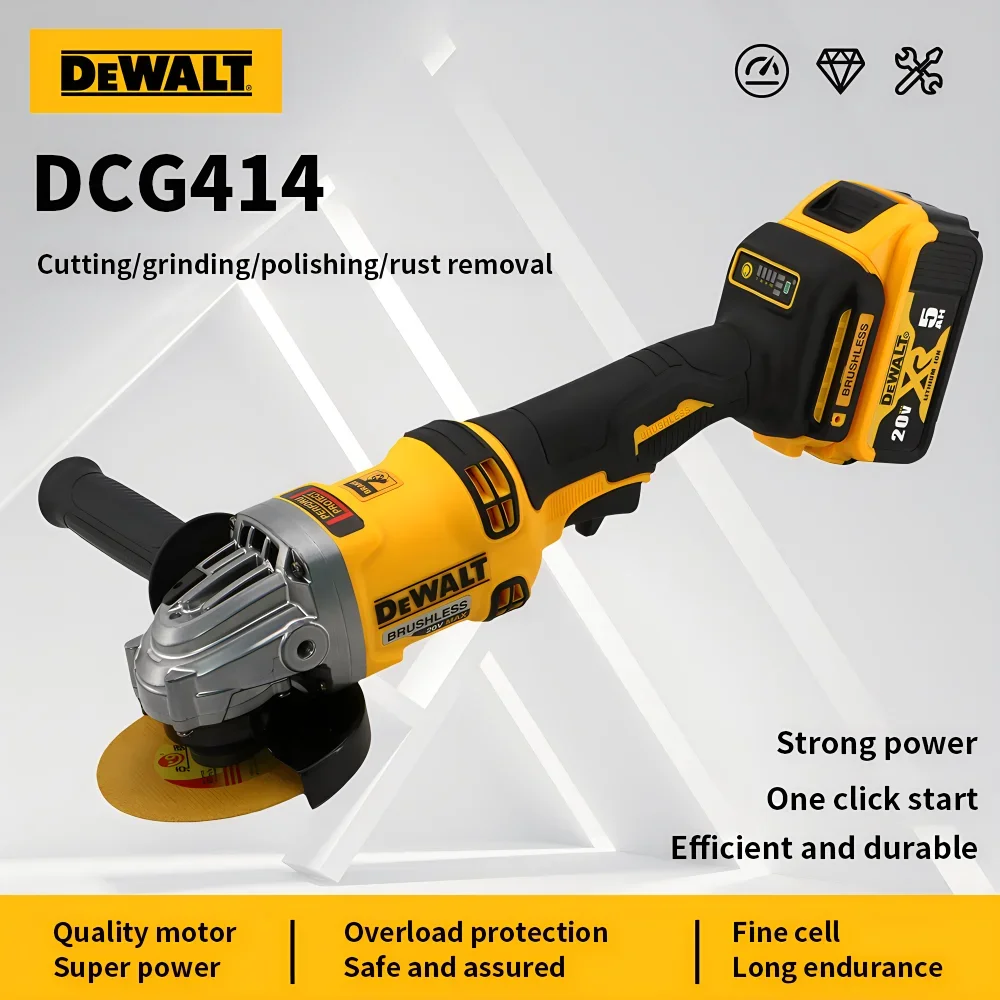 DEWALT Brushless DCG414  Grinder 125/150/100mm Grinding Machine Power Tool ElectricGrinder Rechargeable Wireless Drill tools