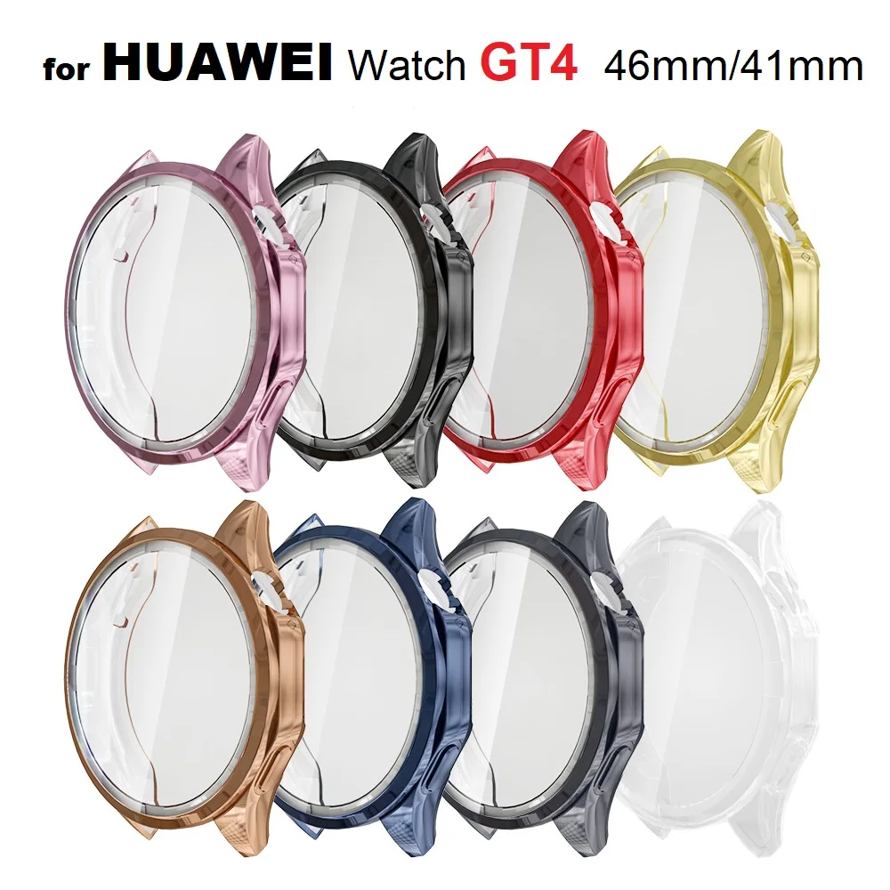 10PCS Smart Watch Protective Cover for HUAWEI Watch GT4 41mm 46mm Soft TPU Shock-Proof Full Screen Protector Case