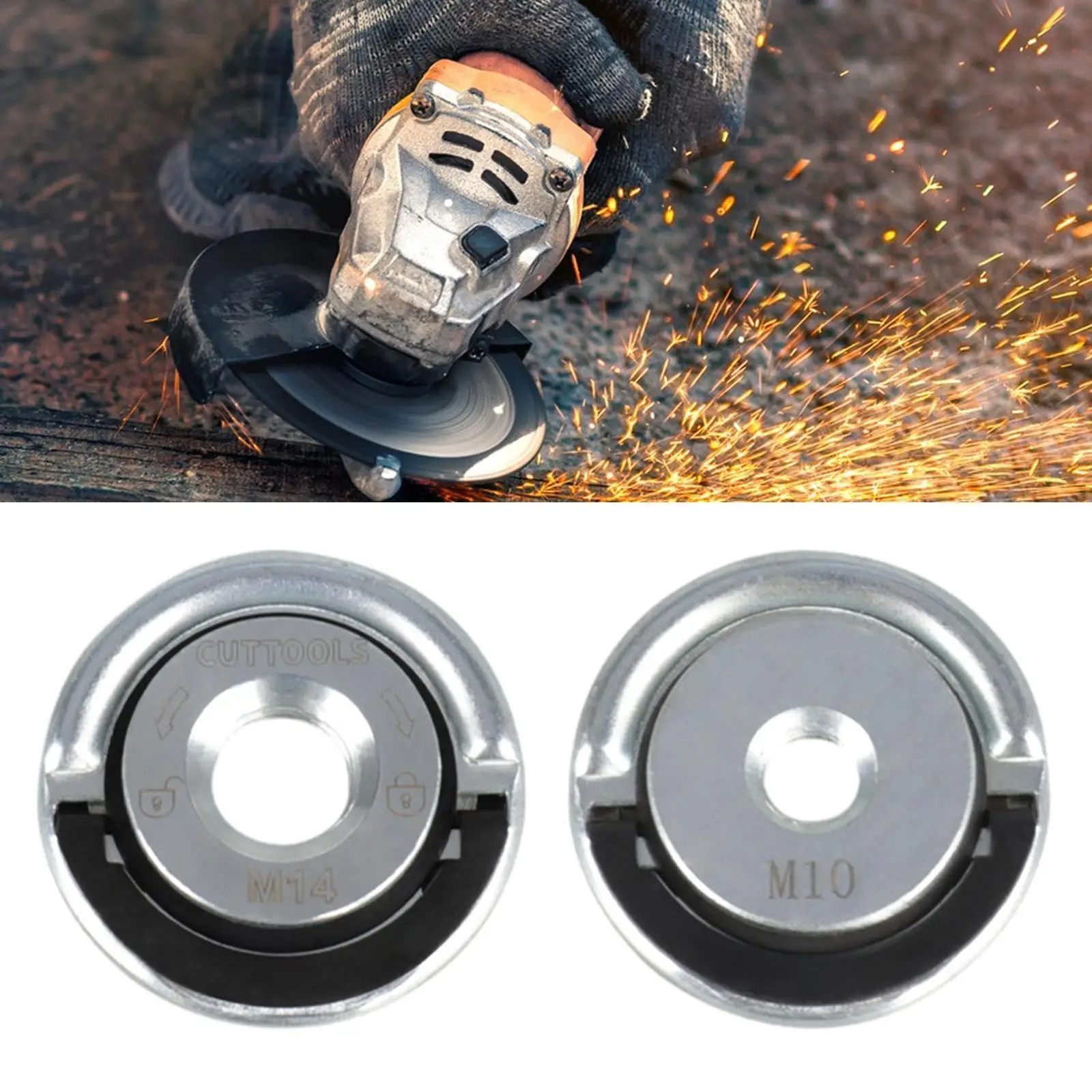 Angle Grinder Flange Nut Parts High Performance for Fixing Cutting Discs Premium Accessories Quick Release Grinder Locking Nut