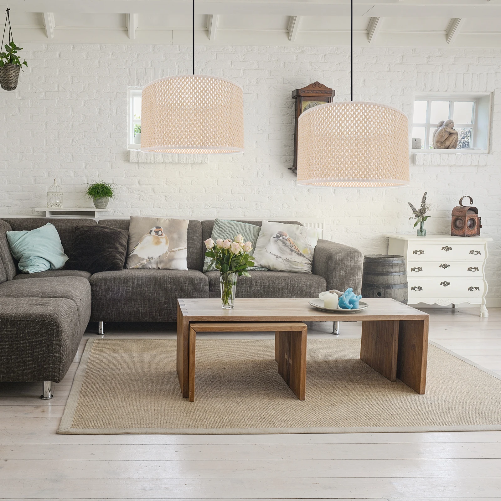 

Practical Lampshade Decorative LED Basket Desk Imitation Woven Lampshade Simple Accessories High Grade