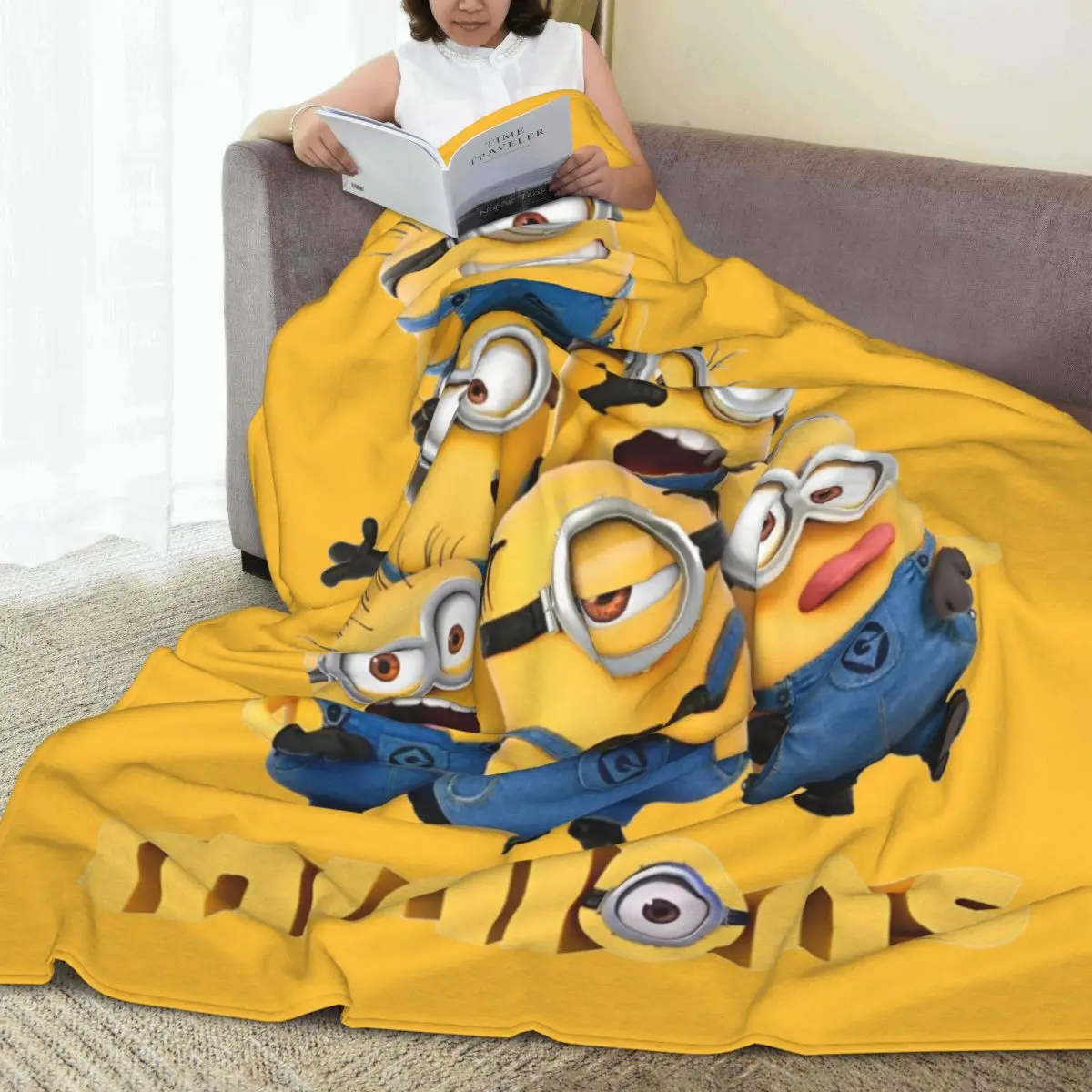 The Minion Soft Warm Blankets Camping Plush Throw Blanket Novelty Living Room Flannel Bedspread Sofa Bed Cover