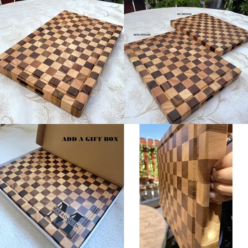 Wholesale Double Sided Cutting Board 1.5cm Thick Single Piece Kitchen Chopping Block for Food Preparation