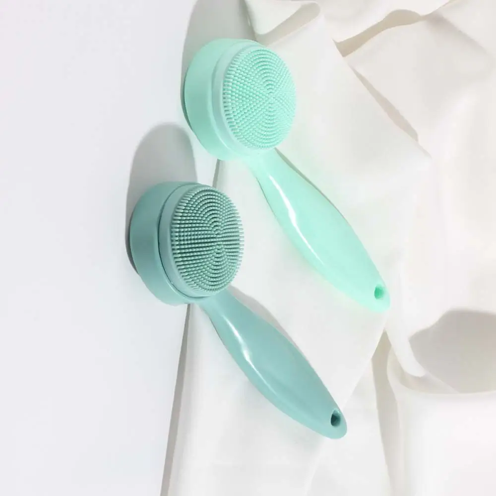 Nettoyage en profondeur élimination des points noirs brosse exfoliante à Long manche massage du visage brosse de lavage du visage brosse de nettoyage du visage en Silicone