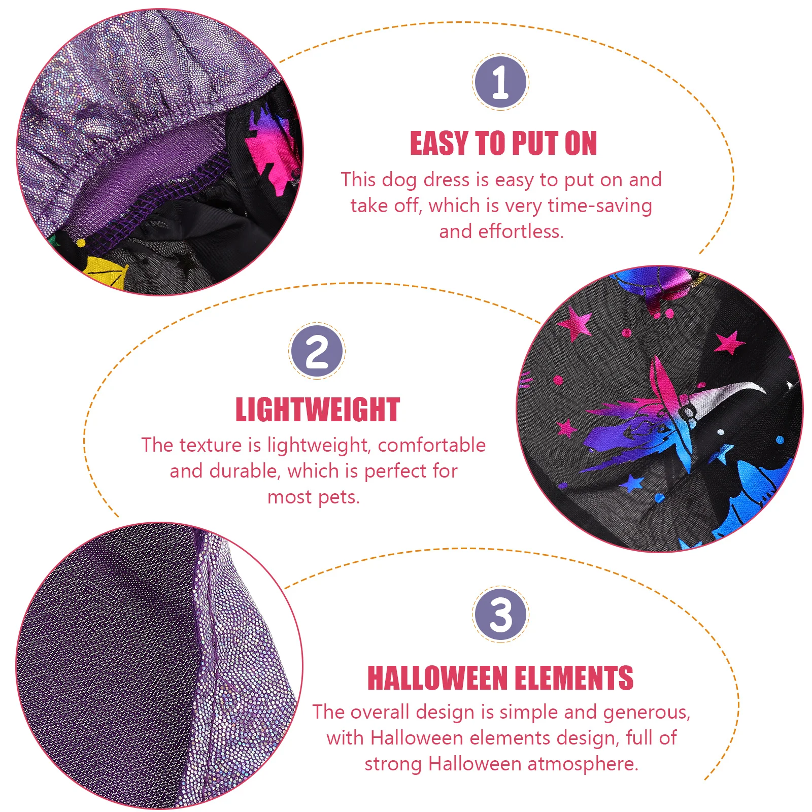 

Spider Web Pet Dog Clothing Comfortable Dress Decorative Skirt Purple Unique Party Halloween Costume