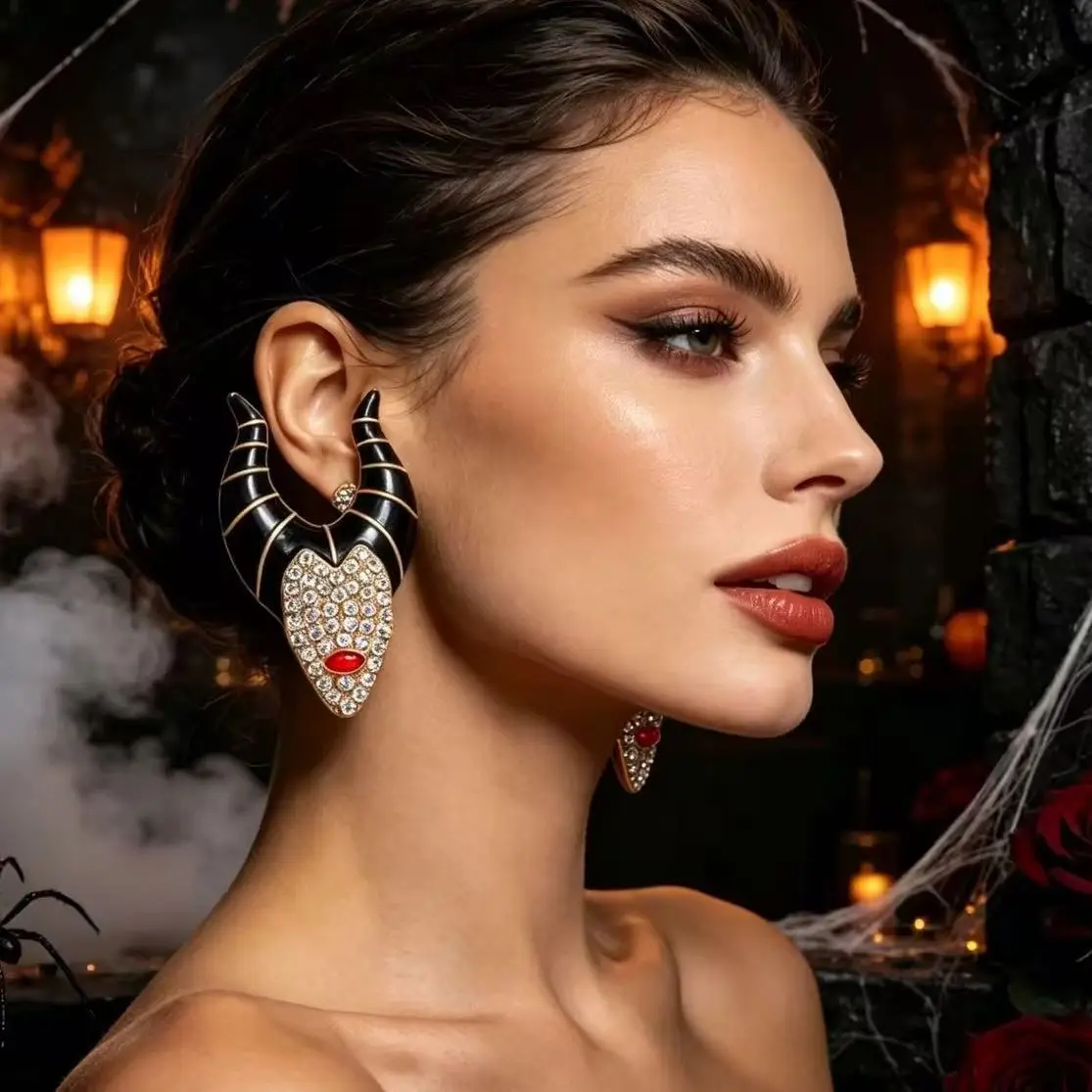 Exaggerated 2026 Halloween Witch Character Funny Earrings for Woman Party Casual