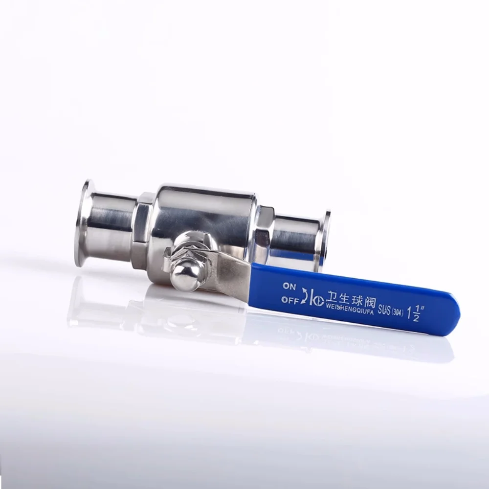 

Clamp Φ45Φ51mm OD64mm Heavy Duty Straight Ball Valve Sanitary SS304 Clamp Food Grade Through Quick Connect Valve