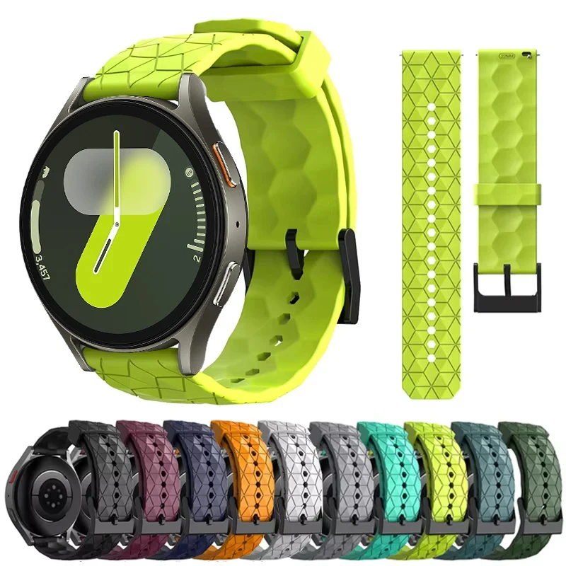 Pasek silikonowy 20 mm 22 mm do Samsung Galaxy Watch 7 5 6 4 Classic 44 40 mm Huawei GT 2/3/5 Pro 46 mm Wzór piłkarski Pasek sportowy — zdjęcie 3