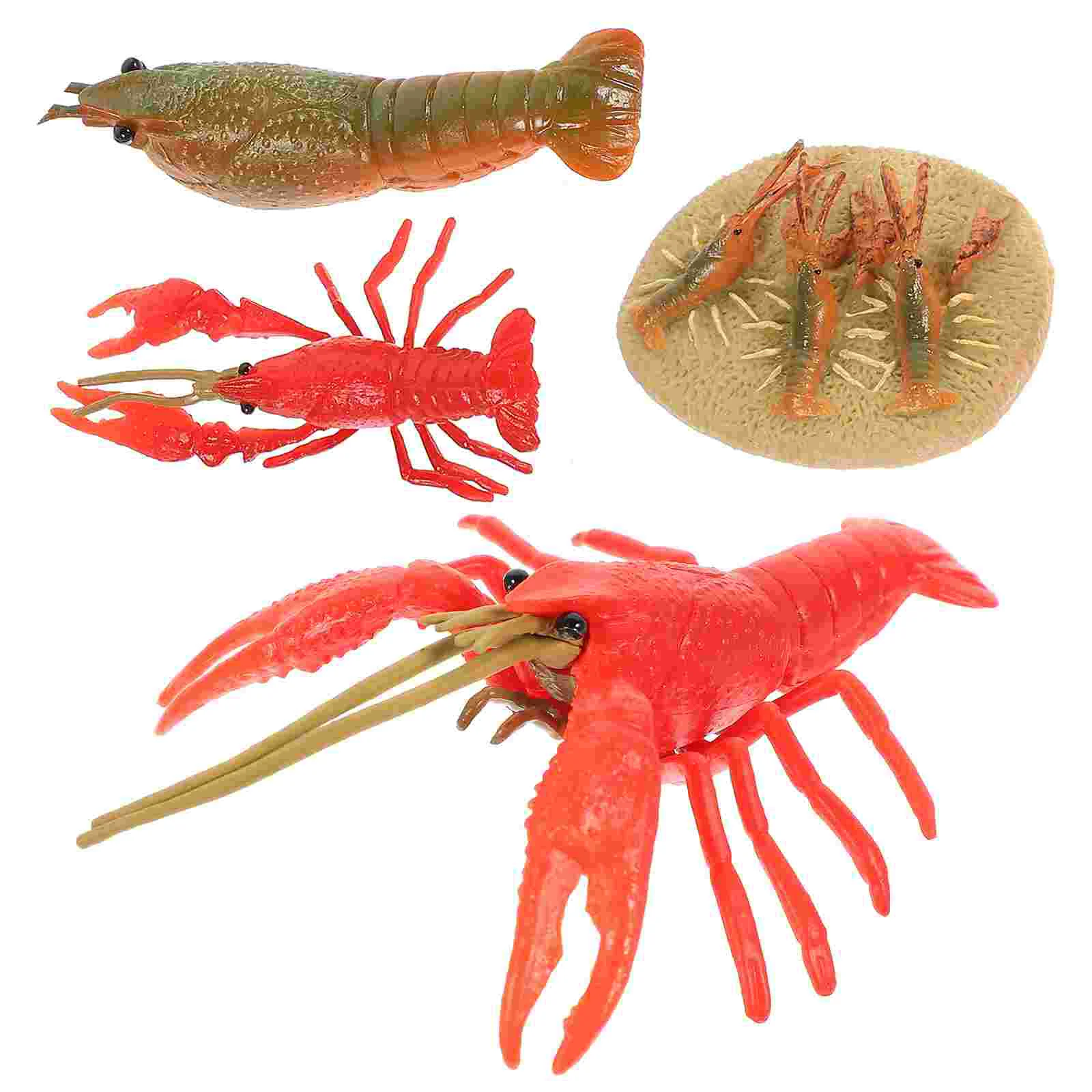 

4 Pcs Animal Model Lobster Growth Cycle Models Fake Figurine Toy Childrens Toys Simulation Animals Bee Plastic Early Learning