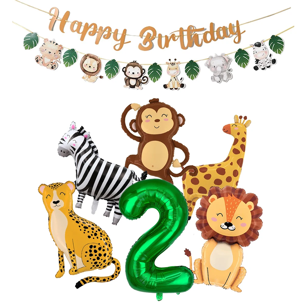jungle animals balloon jungle Safari party banner decor kids Jungle Wild One birthday decor Jungle Animals Birthday Decor banner