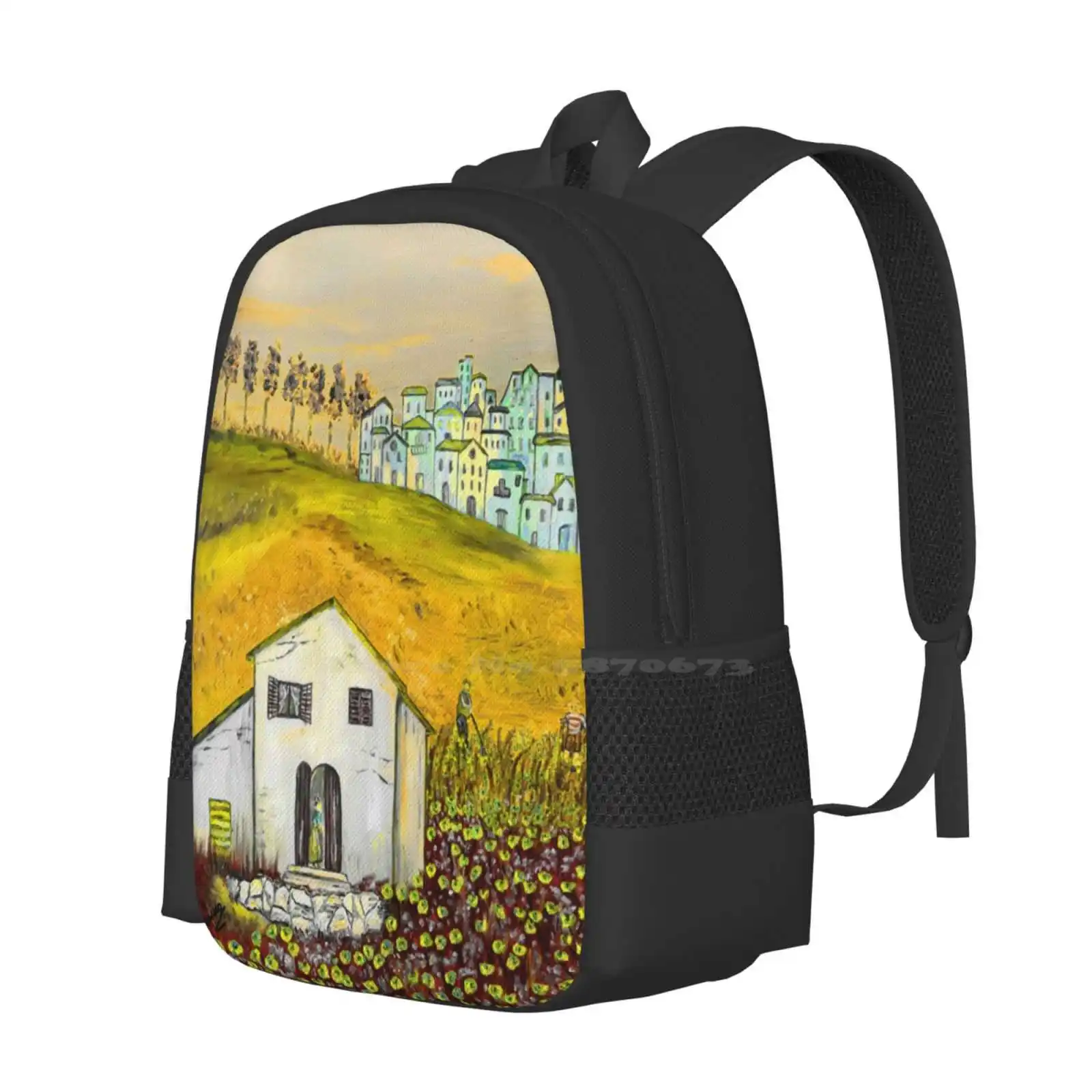 L'Ultima Fatica Hot Sale Schoolbag Backpack Fashion Bags Oil Painting Loredana Traditional Painting Italian Artist Landscape