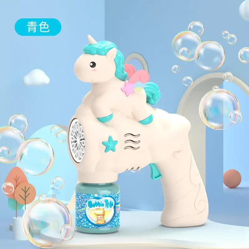 Nowa maszyna do baniek mydlanych Unicorn Bubble Gun Zabawka Maszyna do baniek mydlanych Automatyczna dmuchawa do mydła dla dzieci Letnie zabawki dla dzieci Prezenty dla dzieci