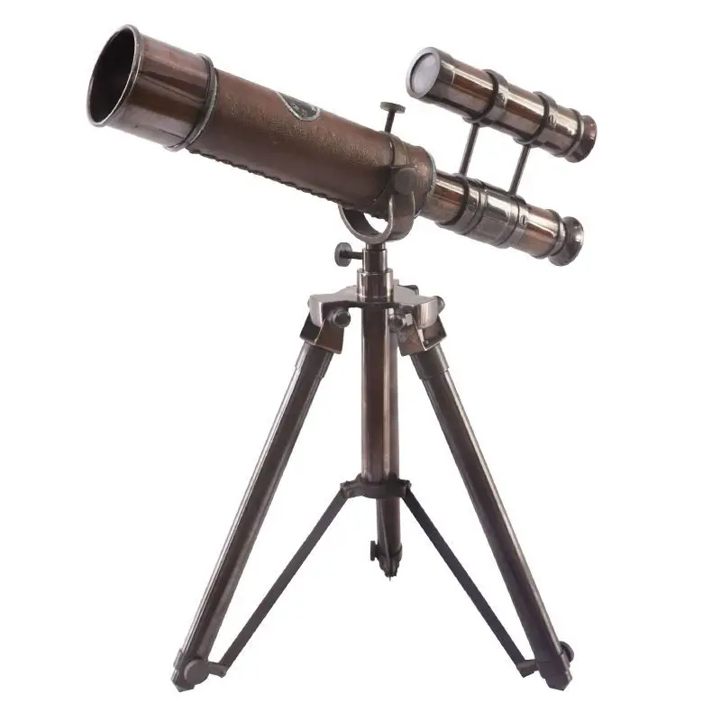 

Tripod, telescope, brass ornament, office desktop, bookshelf decoration