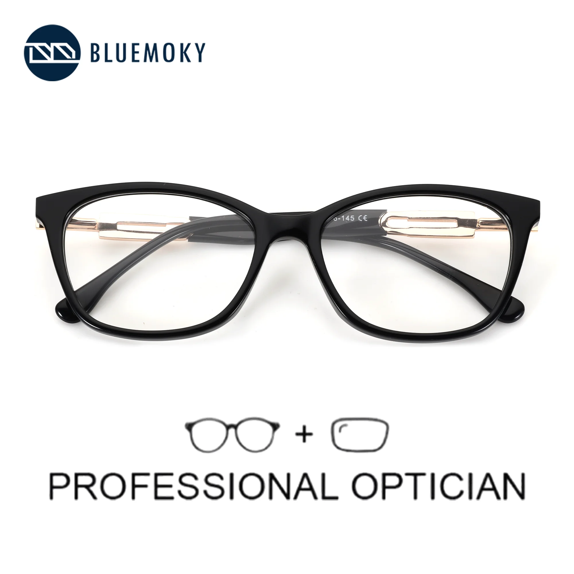 

BLUEMOKY L Size Handmade Acetate Butterfly Graduated Progressive Multifocal Glasses Myopia Lenses Woman