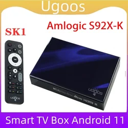 Ugoos SK1 스마트 TV 박스, 셋톱 박스 돌비 와이드바인 L1 DTS TV 박스, 안드로이드 11 암로직 S928X-K, 8GB, 128GB, 와이파이 6, 블루투스 5.3, 1000M