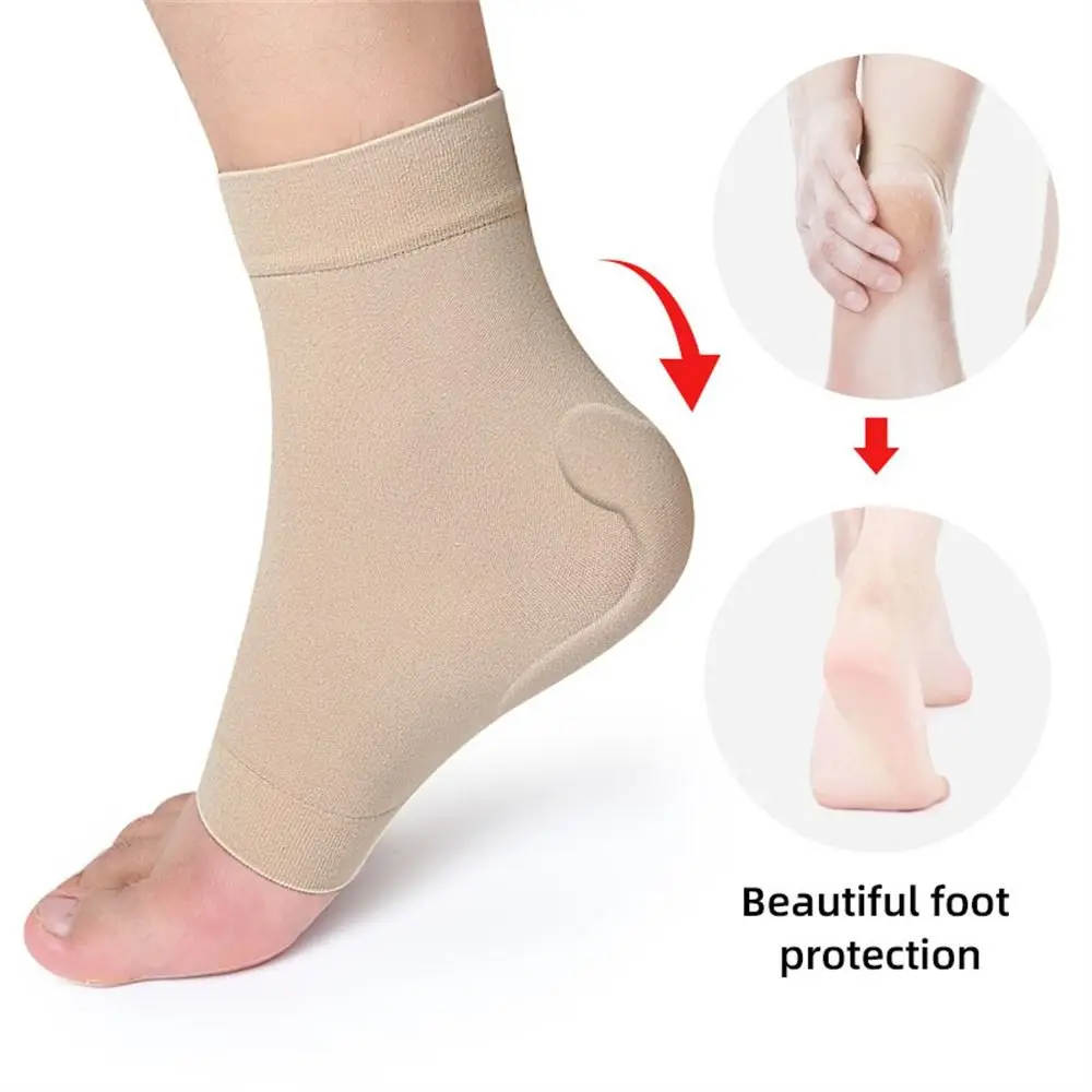 Invisible Gel Heel Pads Silicone Socks Foot Massage Heel Protective Sock Soles Insole Elastic Ankle Support Running