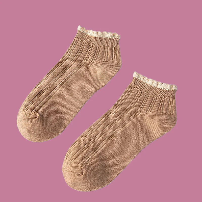 3/6 Paar neue atmungsaktive kurze Socken Spitzens ocken süße Damen Socken kurze Röhre flache Socken Damen Sommer dünne Boots socken