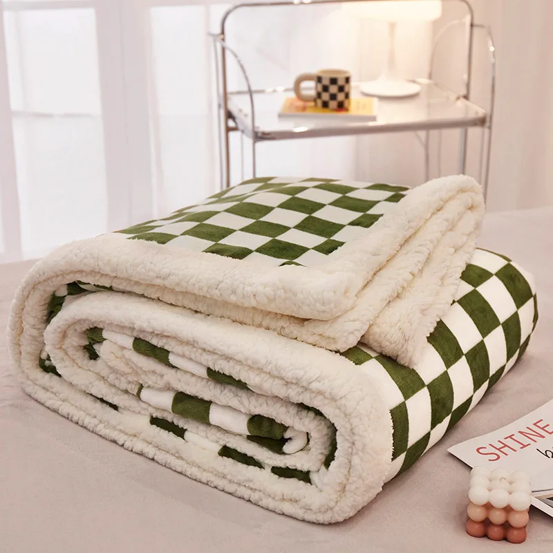 Fleece blanket Wool Blanket Nap Sofa Cover Blanket Office Thickened Coral Velvet Flannel Lamb Shawl Air Conditioning l Blanket